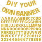mifengda DIY Glitter Letter Banner Kit - Gold Customizable Party Banners