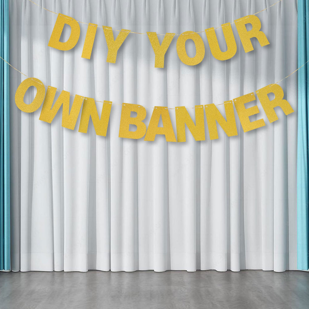mifengda DIY Glitter Letter Banner Kit - Gold Customizable Party Banners