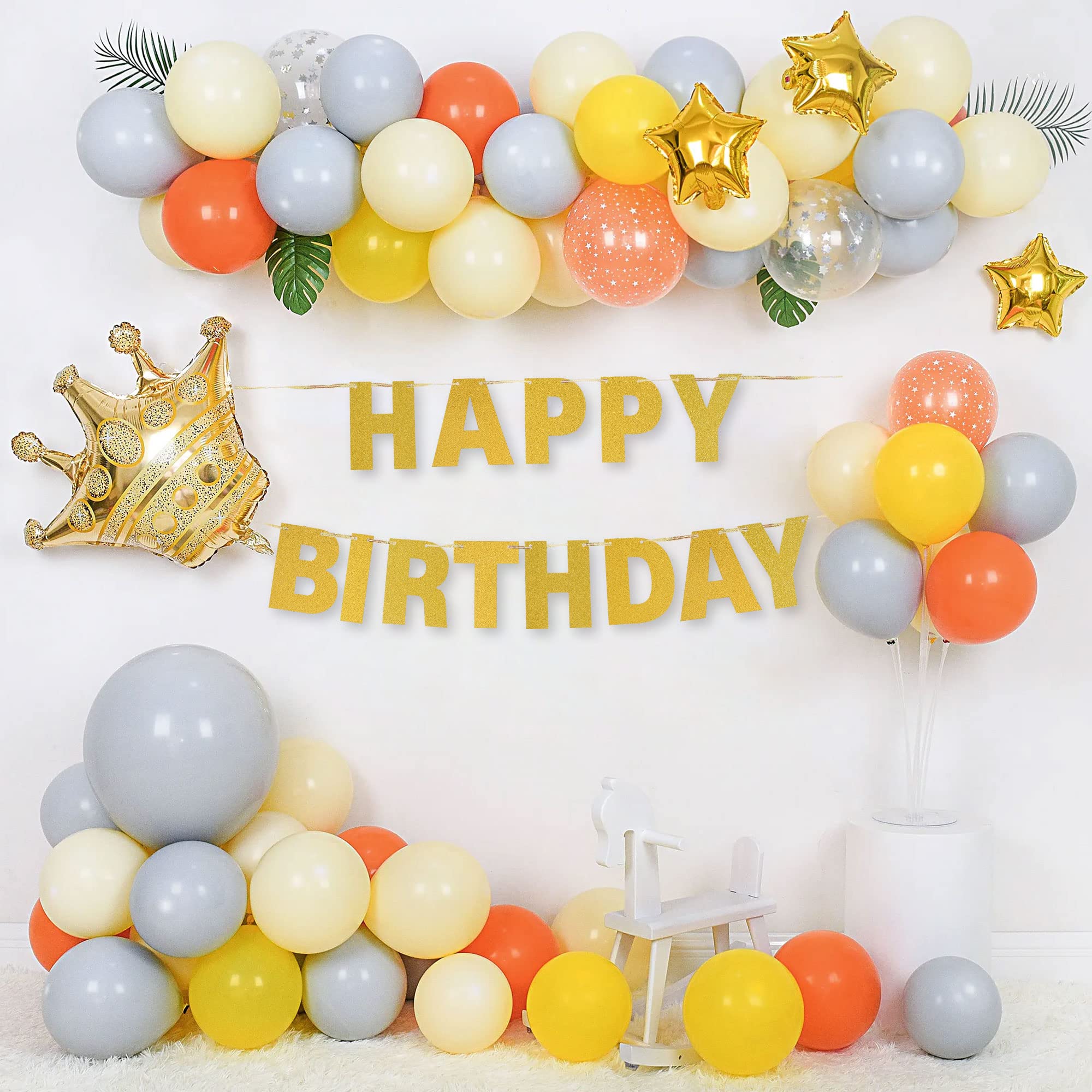 mifengda DIY Glitter Letter Banner Kit - Gold Customizable Party Banners