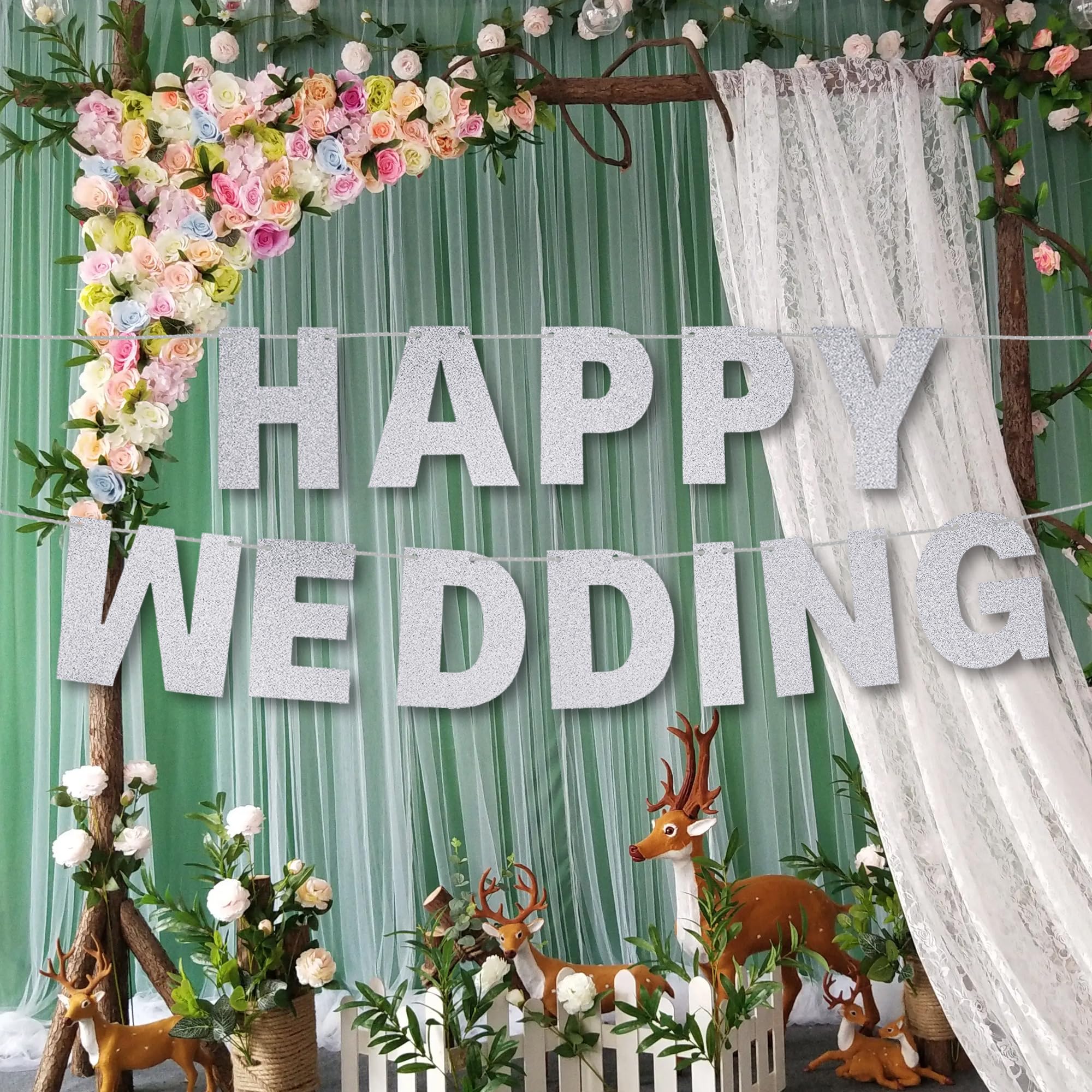 Mifengda DIY Banner Kit with Silver Glitter Letters – Customizable Party Banners