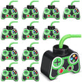 Mifoci 12 Pcs Plastic Video Game Cups with Straw and Lid 10oz Green – Gamer Birthday Party Supplies