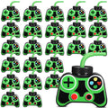 Mifoci 24 Pcs Video Game Party Cups - 12oz Green with Straw & Lid