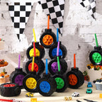 Mifoci 24 Pack Monster Truck Cups - 17 oz Tire-Shaped Party Cups for Kids