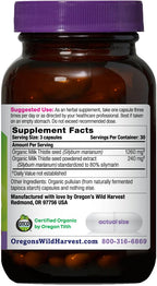 Oregon's Wild Harvest Milk Thistle – USDA Certified Organic Herbal Supplement, 90 Count