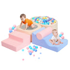 MIND&ACTION 6-Piece Toddler Climbing Toys with Ball Pit | Indoor Foam Blocks
