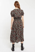 Louche Minerva Jolly Ditsy Print Puff Sleeve Midi Dress