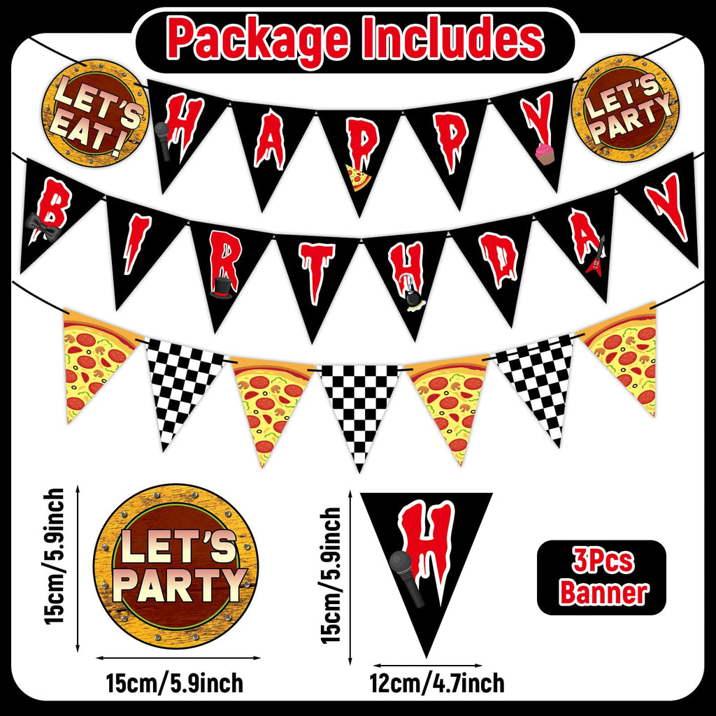 MinFyberd Night Party Decoration Banner – Pre-Strung Horror Game Pennants, Black & White Checkered Garland