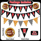 MinFyberd Night Party Decoration Banner – Pre-Strung Horror Game Pennants, Black & White Checkered Garland