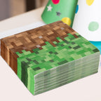 MinFyberd 60-Pcs Pixel Party Napkins – Video Game Theme Disposable Tableware