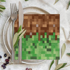 MinFyberd 60-Pcs Pixel Party Napkins – Video Game Theme Disposable Tableware