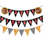 MinFyberd Night Party Decoration Banner – Pre-Strung Horror Game Pennants, Black & White Checkered Garland
