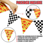 MinFyberd Night Party Decoration Banner – Pre-Strung Horror Game Pennants, Black & White Checkered Garland
