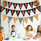 MinFyberd Night Party Decoration Banner – Pre-Strung Horror Game Pennants, Black & White Checkered Garland