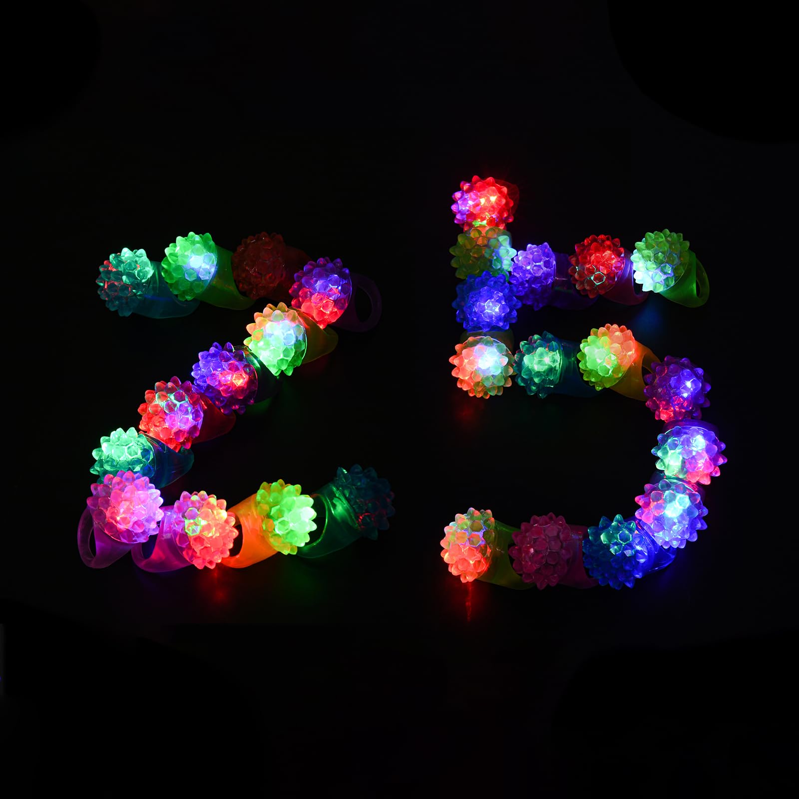 MINGOMINGO LED Light Up Rings – 3-Mode Glow Party Favors for Kids