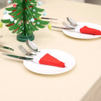 Mini Christmas Hat Cutlery Holders – Festive Tableware Bags for Holiday Dining & Decoration