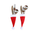 Mini Christmas Hat Cutlery Holders – Festive Tableware Bags for Holiday Dining & Decoration