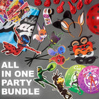 Miraculous Ladybug 50pc Birthday Party Supplies Set – All-in-One Celebration Kit with Backdrop, Props & Tableware