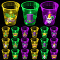 Mishunyus 24 Pcs Mardi Gras Glow Cups – LED Party Cups, New Orleans Style