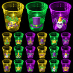 Mishunyus 24 Pcs Mardi Gras Glow Cups – LED Party Cups, New Orleans Style