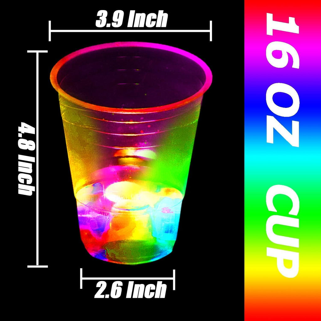 mishunyus 40 Pack Glow Party Cups | LED Light Up Cups for Indoor & Outdoor Parties