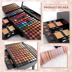 Miss Rose 190 Colors Cosmetic Make up Piano Box Set – All-in-1 Makeup Gift Set (Color A)