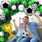Miucat Soccer Party Decorations – 122Pcs Birthday Kit with Balloons, Banner, Tablecloth & Cake Toppers