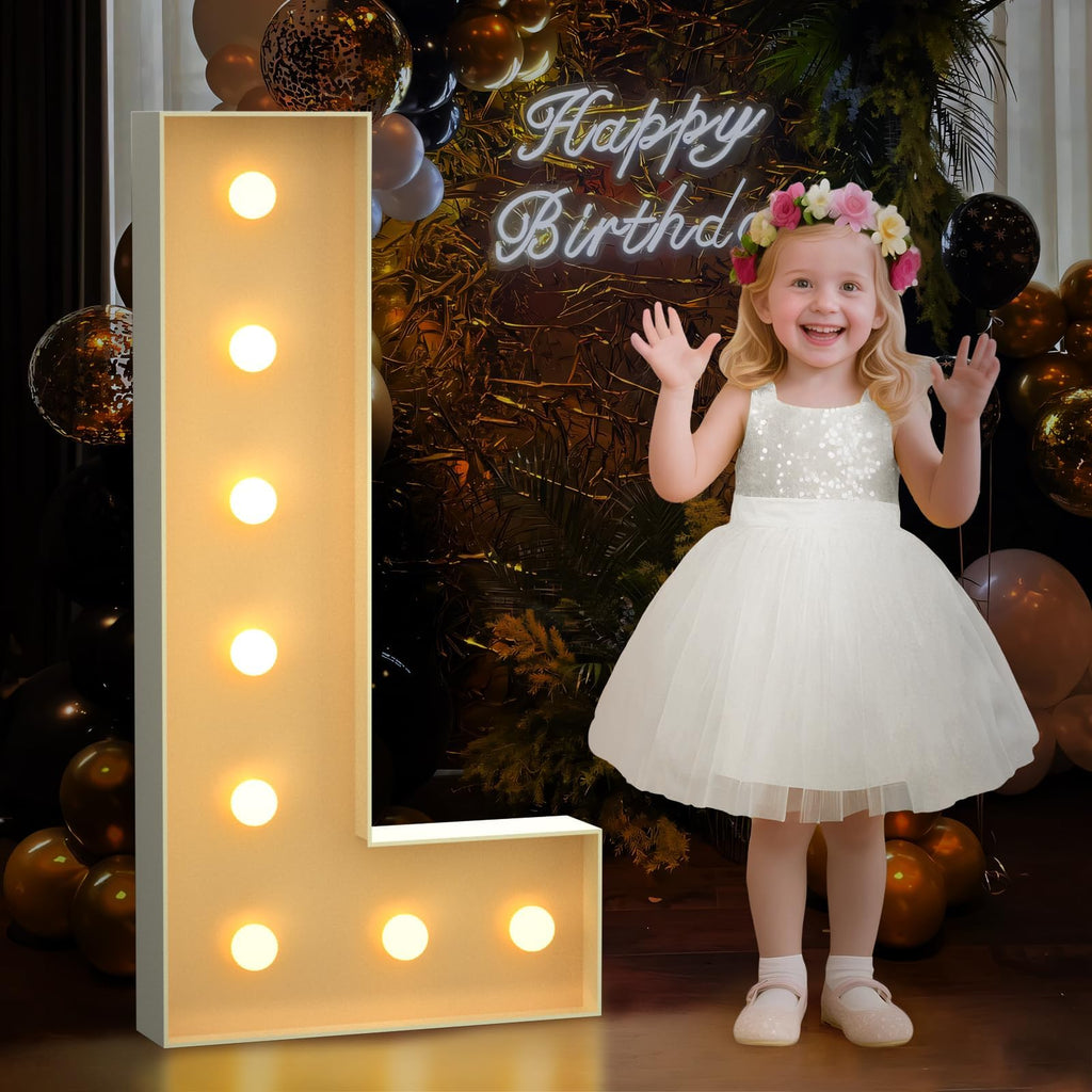 Mixifox 3FT Marquee Letters L – Large Light Up Letters for Weddings & Events
