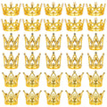 MJOGGOTT 30 Pcs Gold Crown Cake Toppers – Mini Crowns for Flower Bouquets, Weddings & Parties (3 Styles)