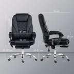 Vinsetto Massage Office Chair, Heated Reclining Computer Chair with Adjustable Height and Footrest, Black