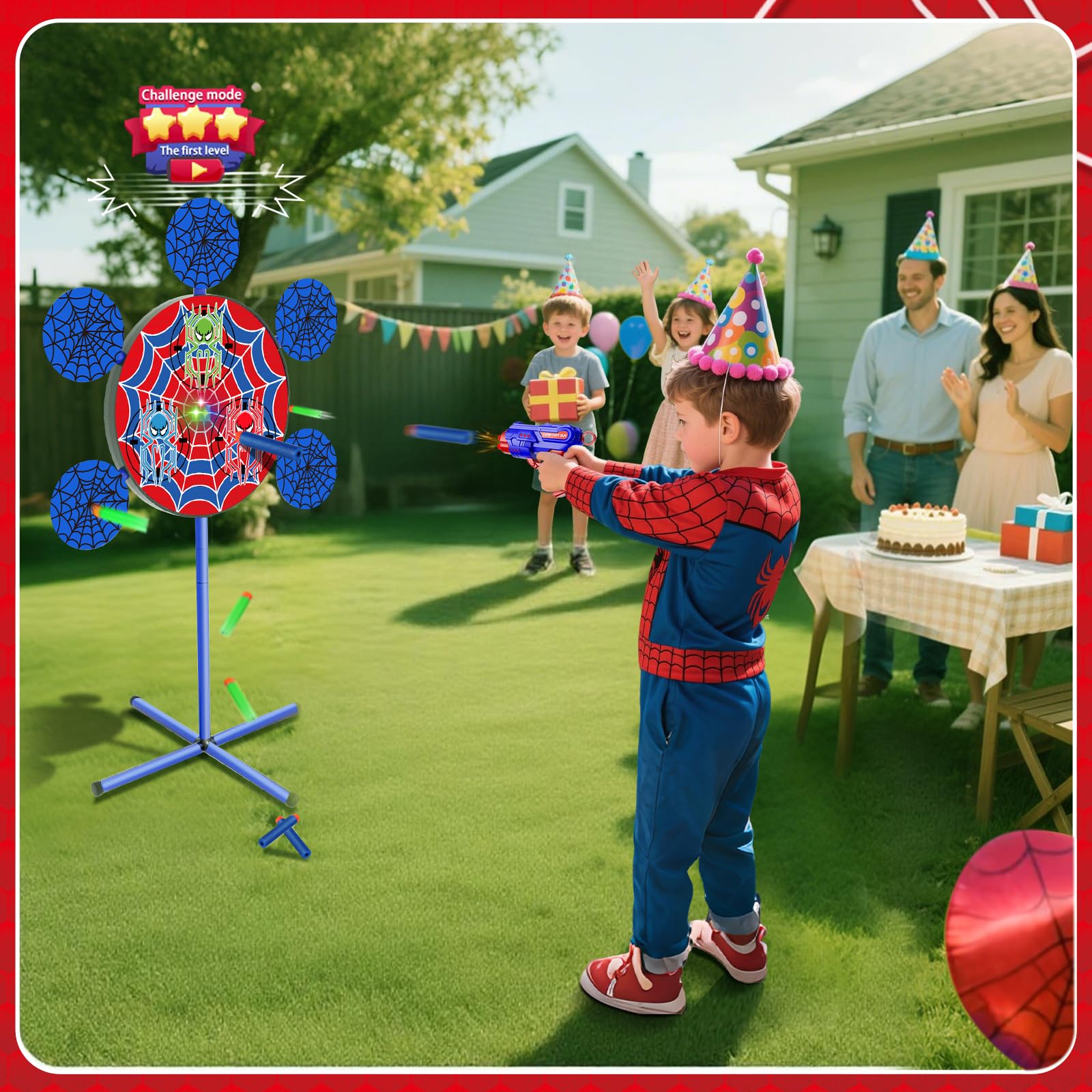 M&LD Shooting Games Toys: Nerf Gun Party Targets with 2 Toy Guns & 40 Foam Darts