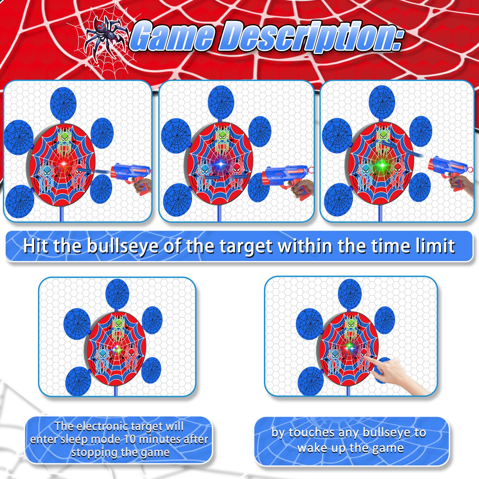 M&LD Shooting Games Toys: Nerf Gun Party Targets with 2 Toy Guns & 40 Foam Darts