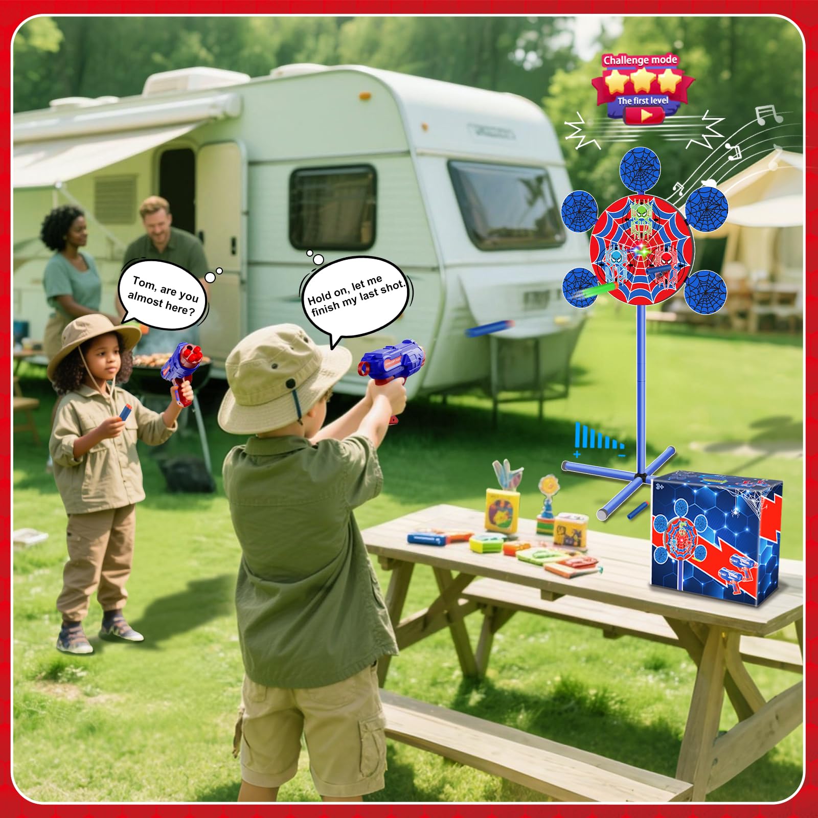 M&LD Shooting Games Toys: Nerf Gun Party Targets with 2 Toy Guns & 40 Foam Darts
