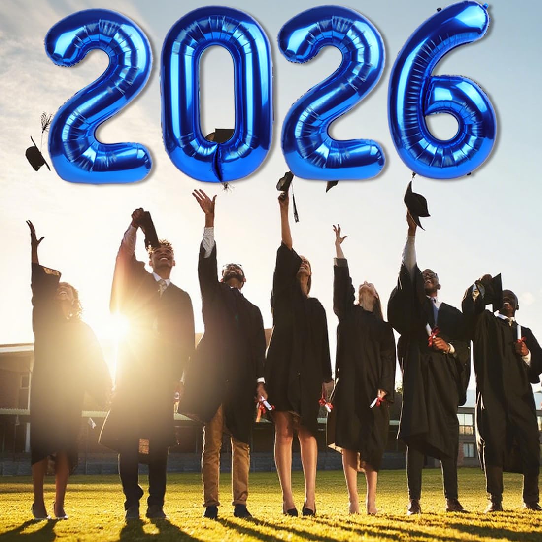 Mluchee 2026 Balloons - 40 Inch Dark Blue Number Balloon for New Year’s Eve, Graduation & Birthday Parties
