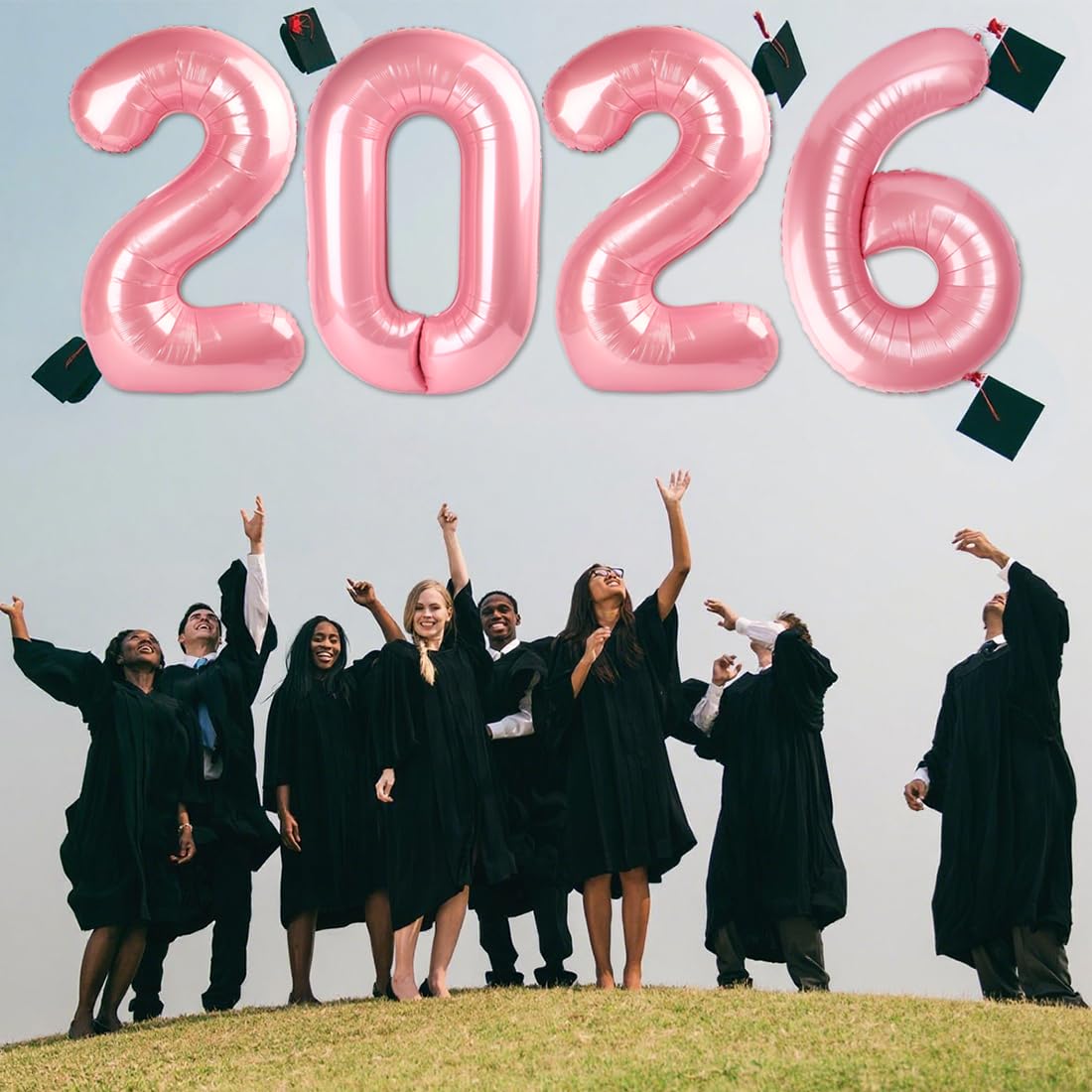 Mluchee 40 Inch Number Balloons 2026 - Pearl Pink New Year's Decor for Graduation & Birthday Celebrations
