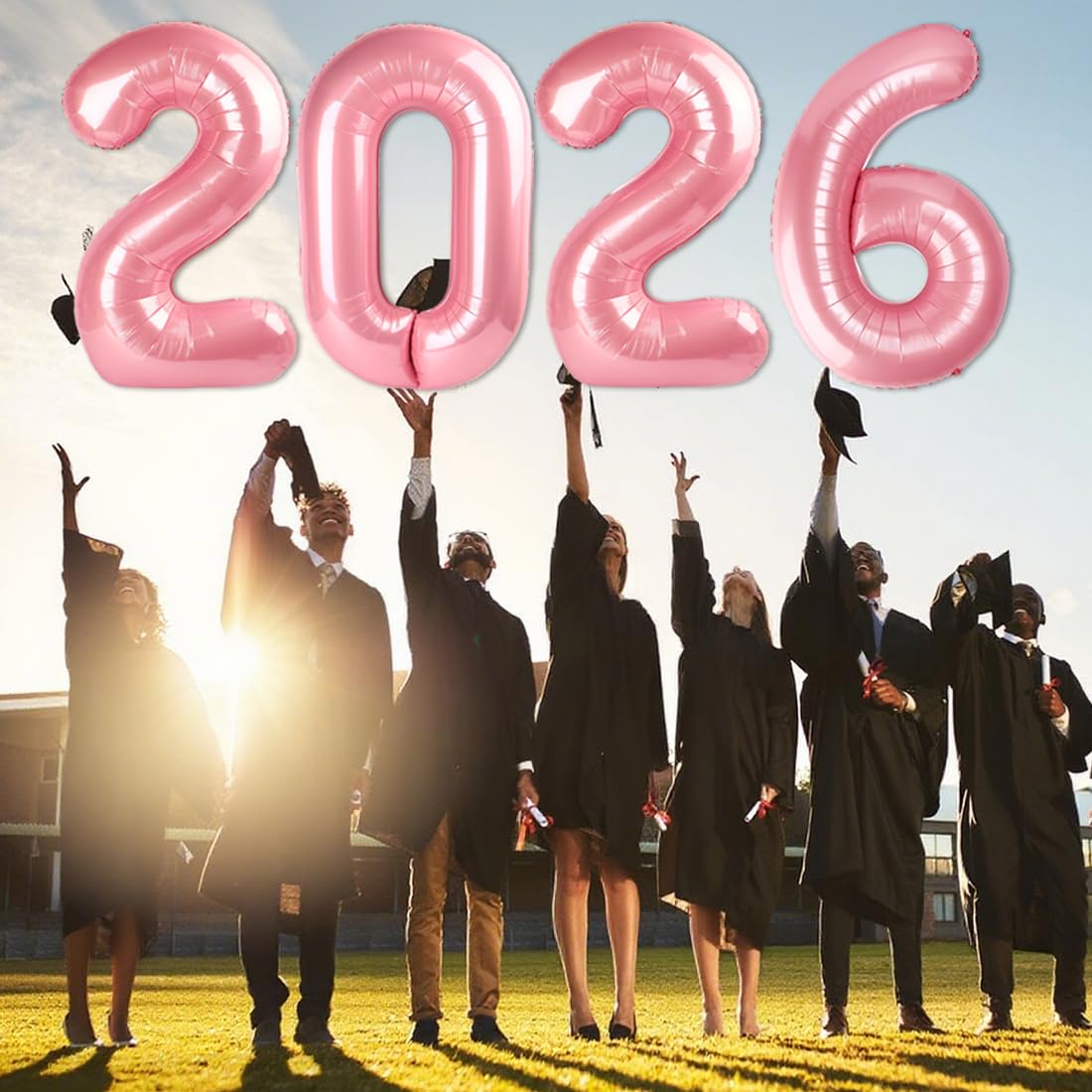 Mluchee 40-Inch 2026 Number Balloons – Pearl Pink Foil Balloons for New Year's Eve & Celebrations