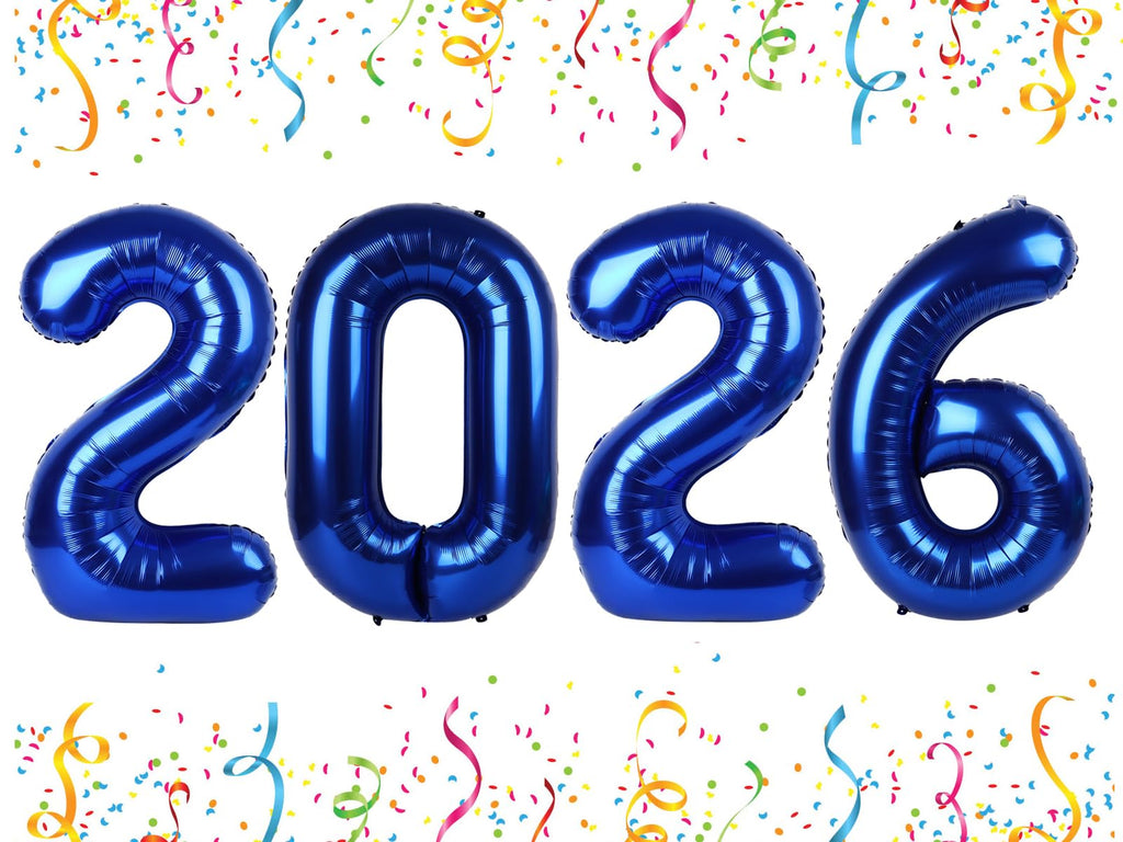 Mluchee Number 2026 Balloons - 40-Inch Navy Blue for New Year, Graduation & 2026 Birthdays