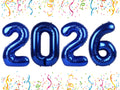 Mluchee Number 2026 Balloons - 40-Inch Navy Blue for New Year, Graduation & 2026 Birthdays