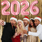 Mluchee 40-Inch 2026 Number Balloons – Pearl Pink Foil Balloons for New Year's Eve & Celebrations