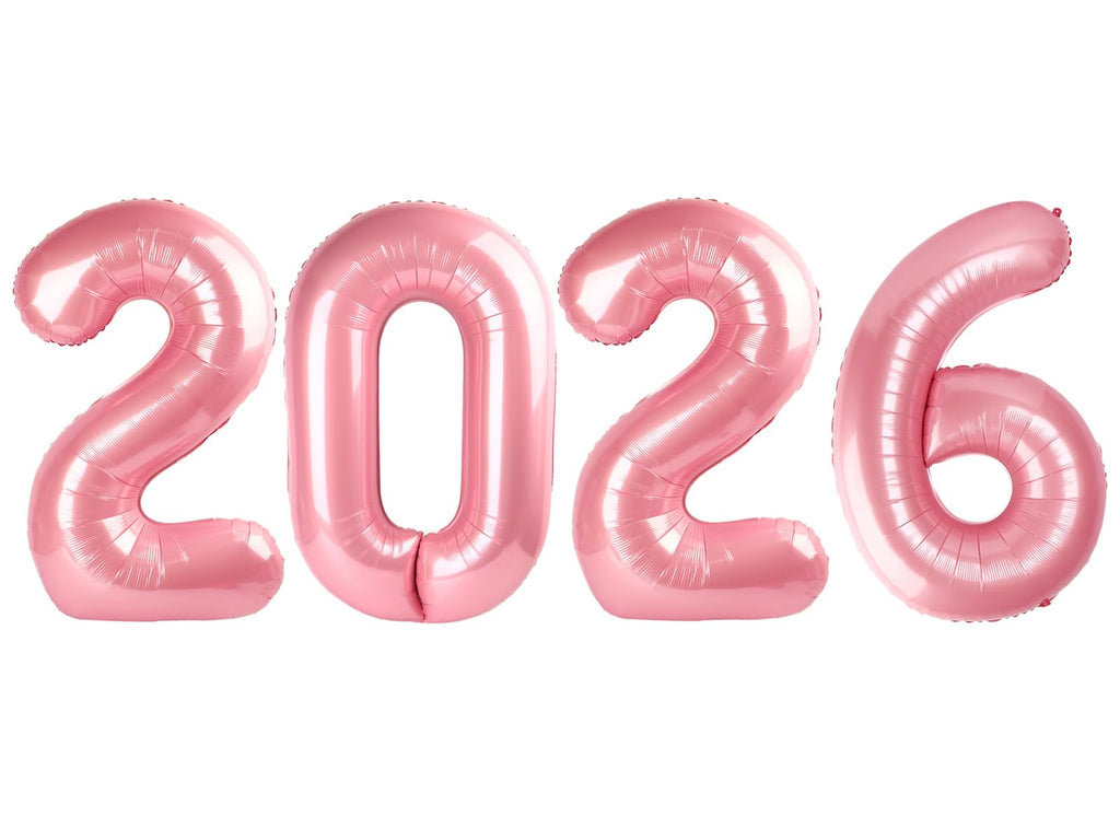 Mluchee 40-Inch 2026 Number Balloons – Pearl Pink Foil Balloons for New Year's Eve & Celebrations
