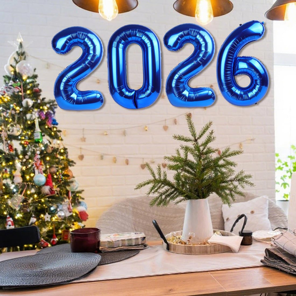 Mluchee 40 Inch 2026 Number Balloons - Dark Blue for New Year & Graduation