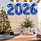 Mluchee 40 Inch 2026 Number Balloons - Dark Blue for New Year & Graduation