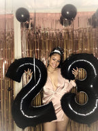 Mluchee 40-Inch Number 8 Balloon – Black Birthday & Event Balloons