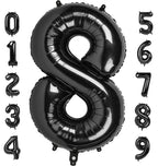 Mluchee 40-Inch Number 8 Balloon – Black Birthday & Event Balloons