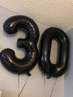 Mluchee 40-Inch Number 8 Balloon – Black Birthday & Event Balloons