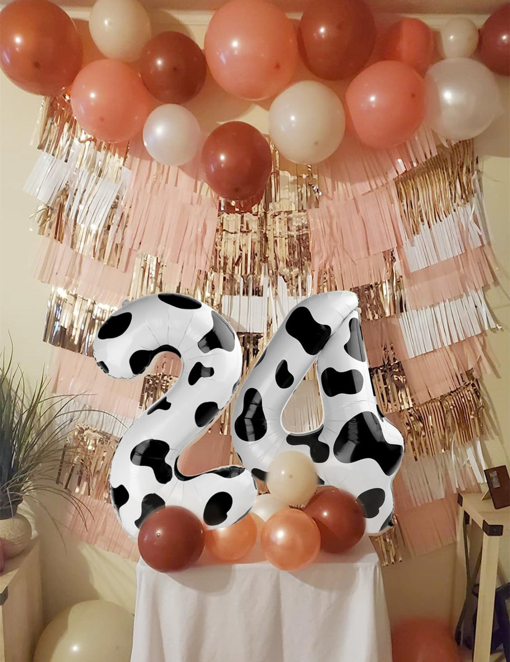 Mluchee 40-Inch Number Balloons – 4 White/Black Birthday & Event Decor