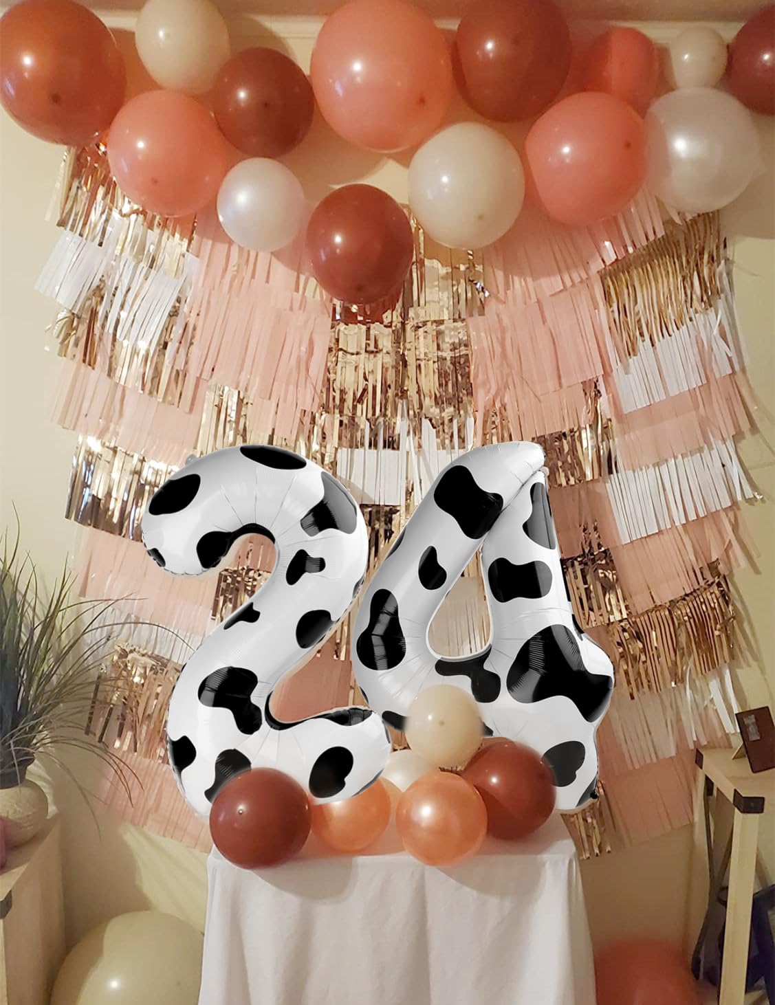 Mluchee 40-Inch Number Balloons – 4 White/Black Birthday & Event Decor