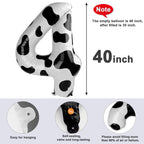 Mluchee 40-Inch Number Balloons – 4 White/Black Birthday & Event Decor