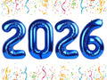 Mluchee 40 Inch 2026 Number Balloons - Dark Blue for New Year & Graduation