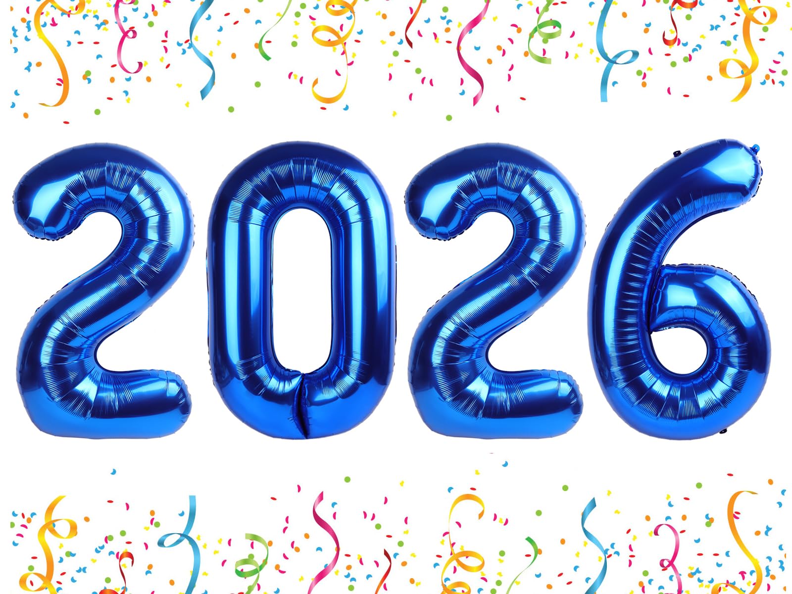 Mluchee 40 Inch 2026 Number Balloons - Dark Blue for New Year & Graduation