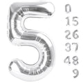 Mluchee 40-Inch Silver Number Balloons – 5, 15, 25, 35, 50 for Birthdays & Weddings